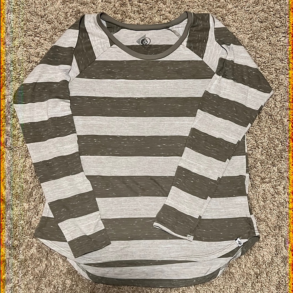 Volcom long sleeve striped shirt size small